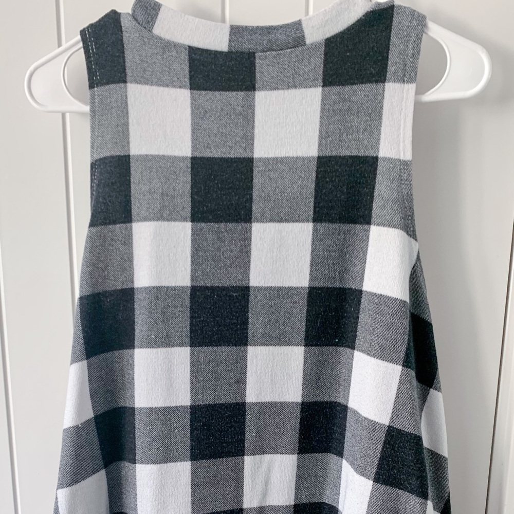 Flannel Black Buffalo Plaid Sleeveless Dress